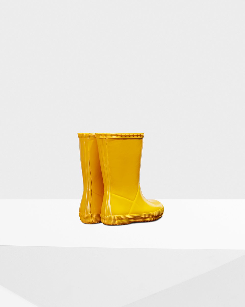 Hunter Original First Classic Gloss Rain Boots - Clearance Kids Yellow - RUJIBC816